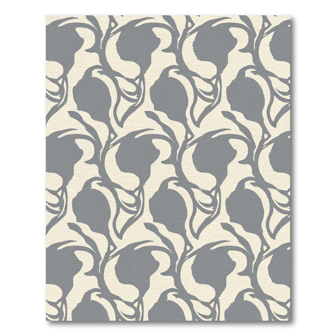 Gray Stylized Floral Abstract Rug