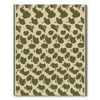 Olive Green Cowhide Abstract Shapes Rug