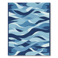 Modern Deep Blue Ocean Waves Rug