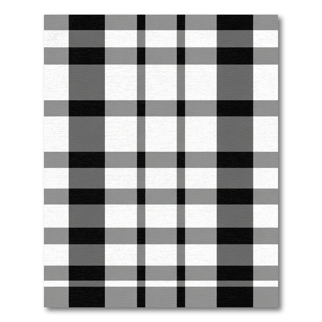 Bold Black White Plaid Overlay Rug