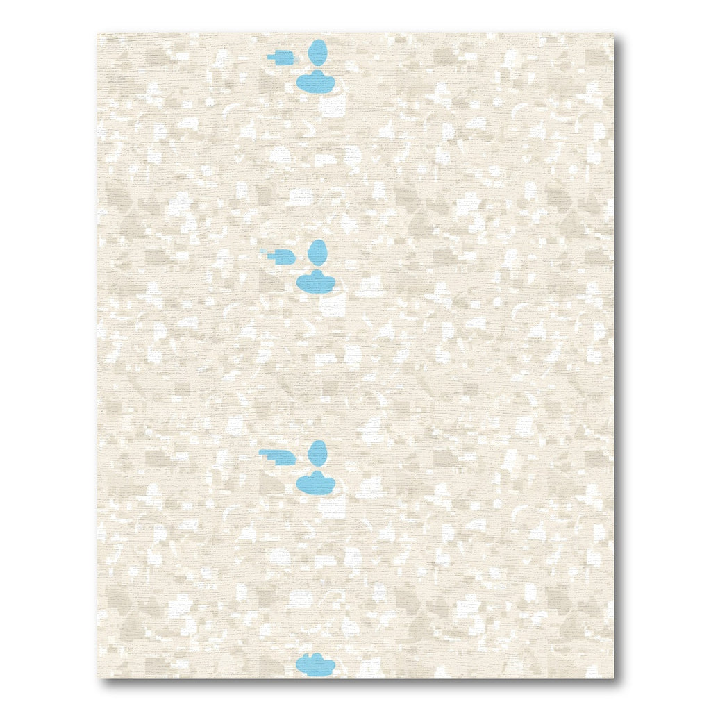 Pale beige blue conversational icons Rug