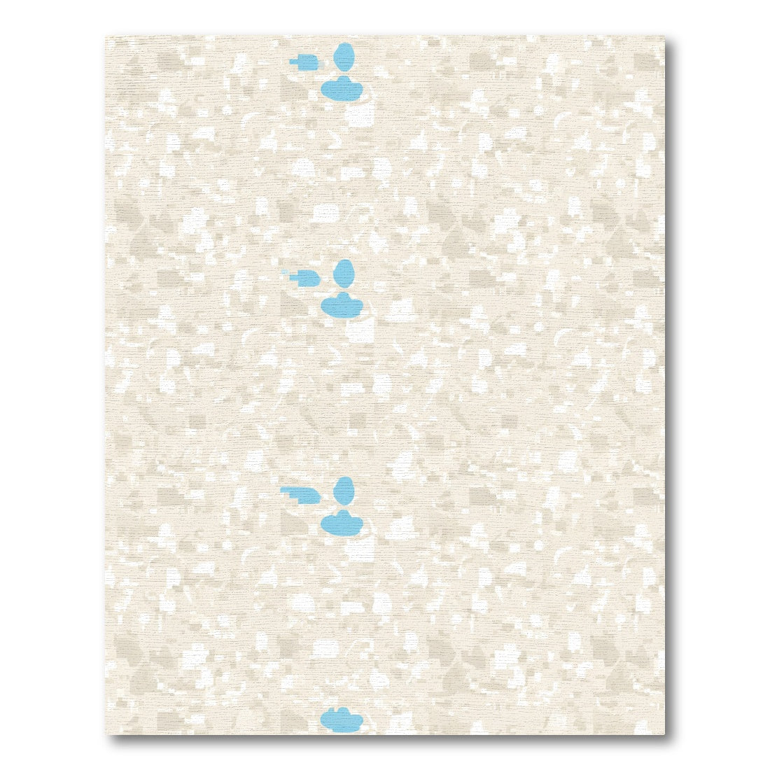 Pale beige blue conversational icons Rug
