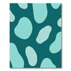 Teal Aqua Abstract Blob Rug