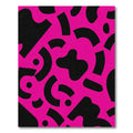 Groovy Pink Black Abstract Shapes Rug
