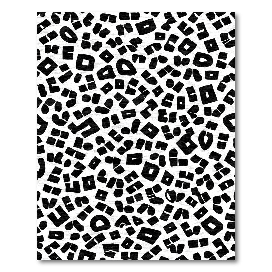 Monochrome Random Shape Collage Rug