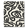 Black Abstract Swirl Ribbon Rug