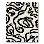 Black Abstract Swirl Ribbon Rug