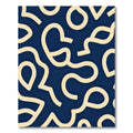 Cream Wavy Lines Navy Abstract Rug