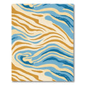 Abstract Blue Gold Swirl Rug