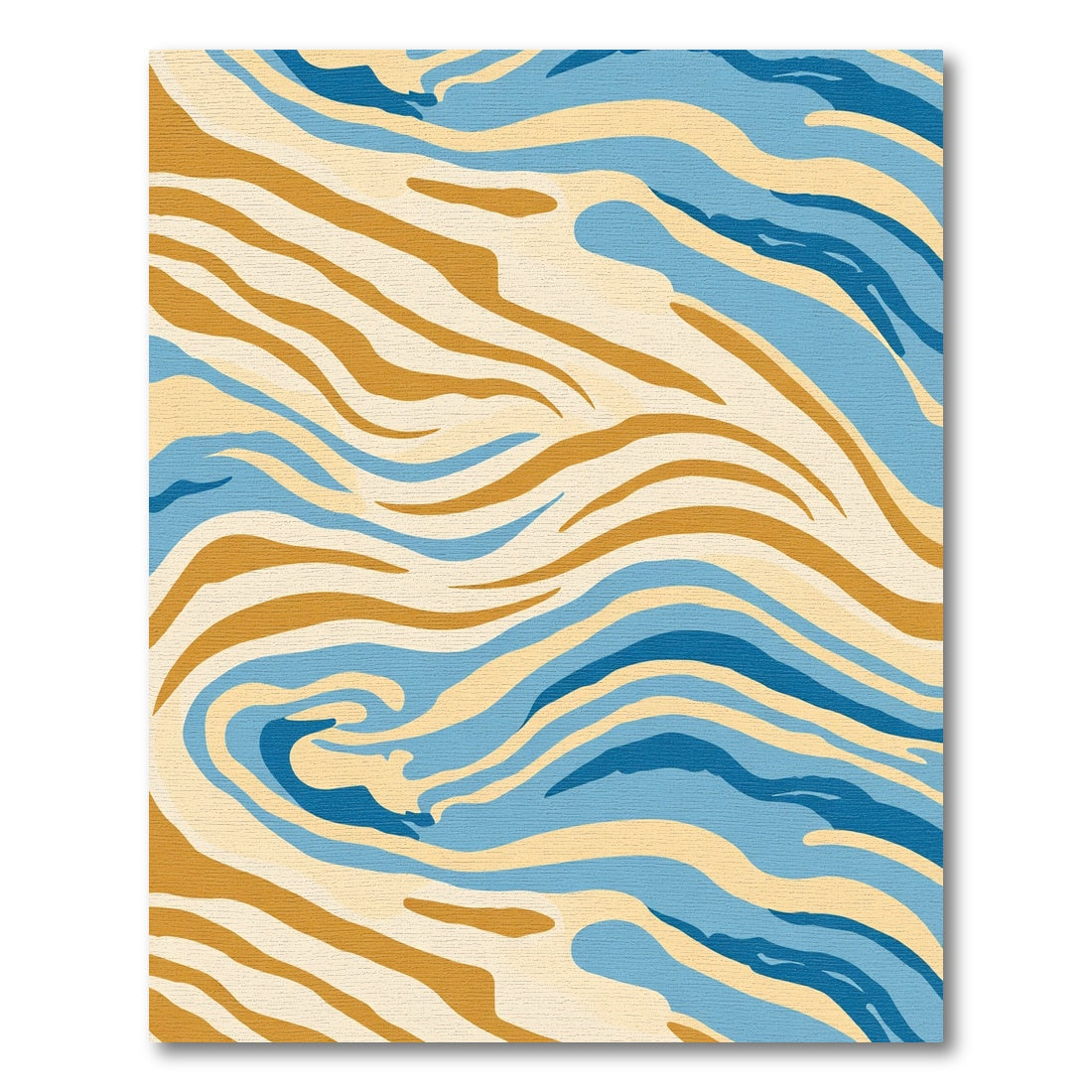 Abstract Blue Gold Swirl Rug