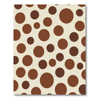 Brown Circles Cream Background Rug