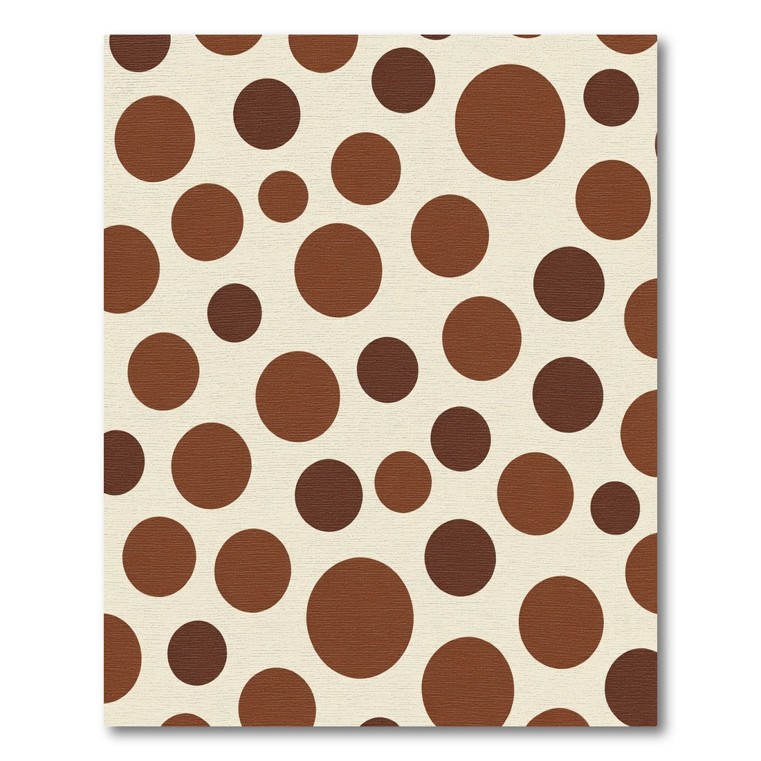 Brown Circles Cream Background Rug