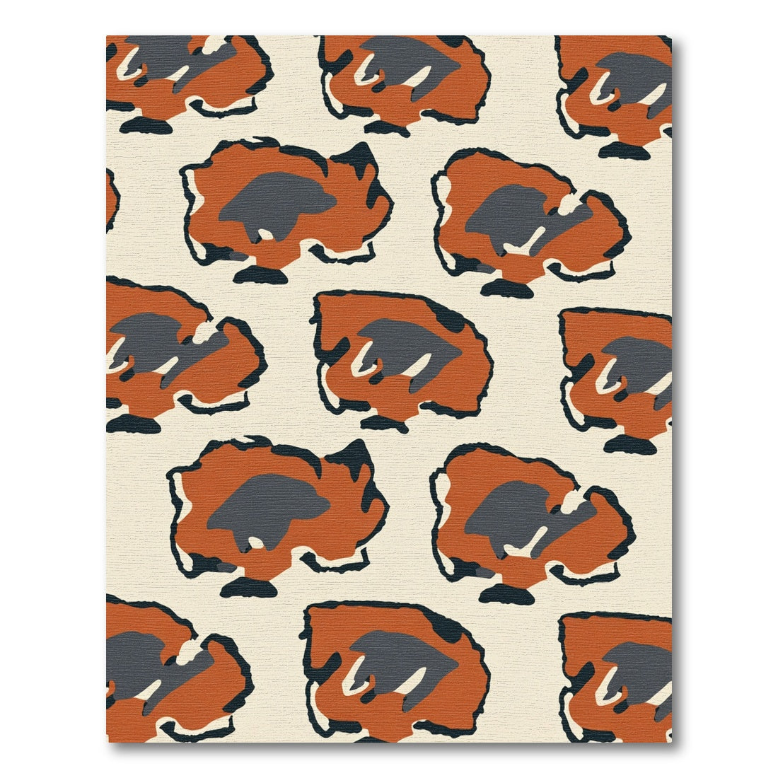 Terracotta Animal Spots Organic Shapes Rug