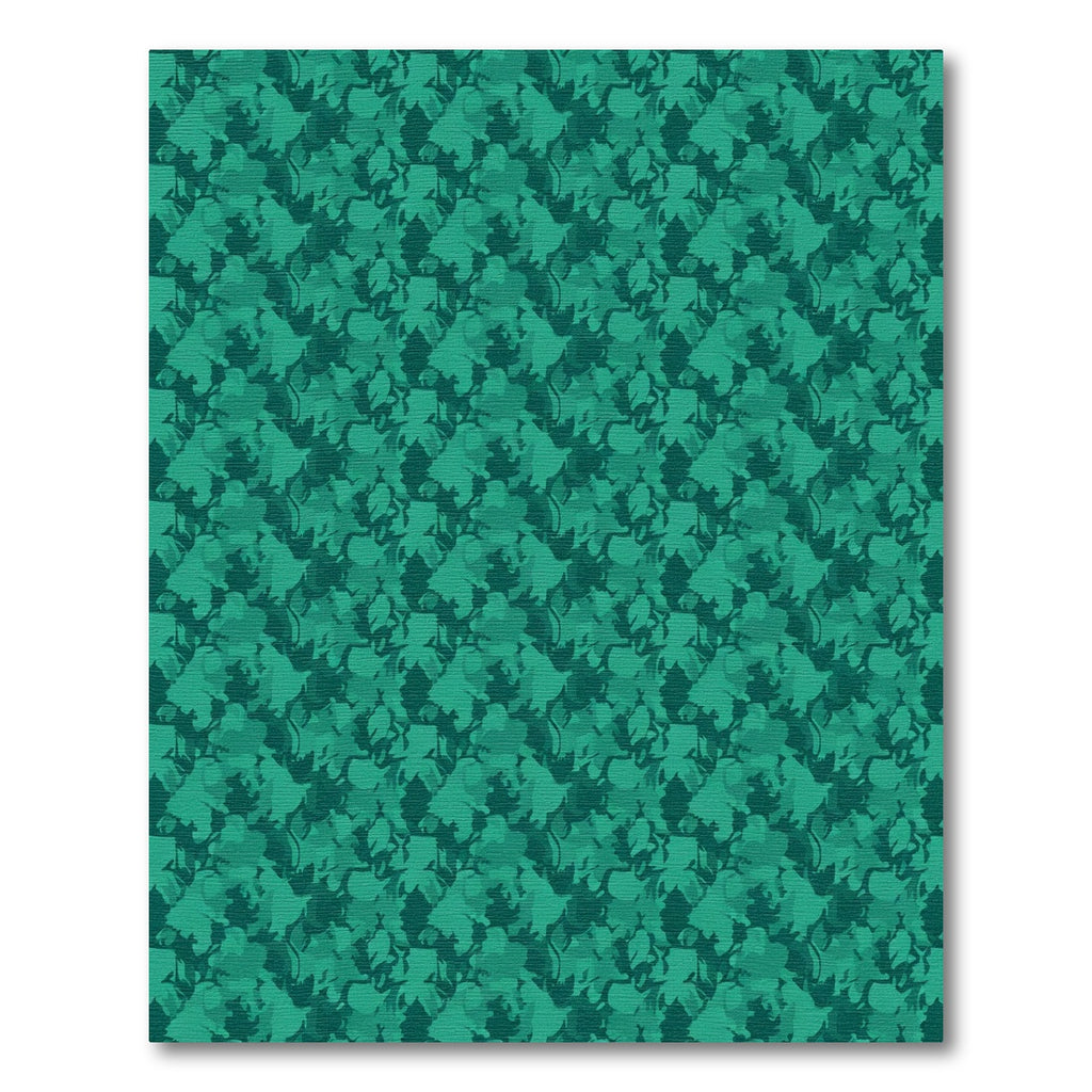 Emerald Green Abstract Floral Patchwork Rug