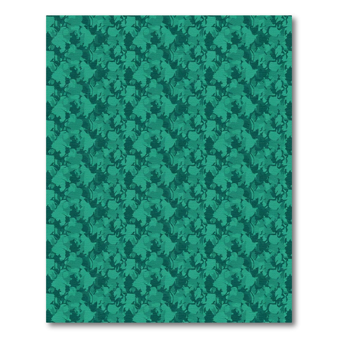 Emerald Green Abstract Floral Patchwork Rug