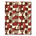 Rustic Crimson Camouflage Abstract Rug