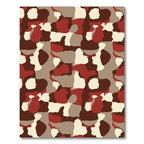 Rustic Crimson Camouflage Abstract Rug