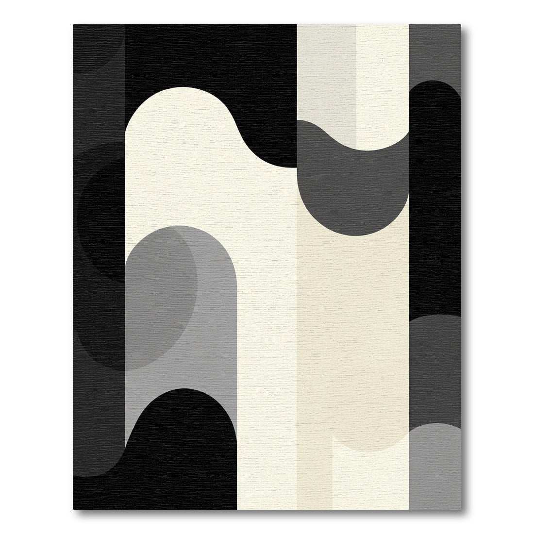 Monochrome Geometric Arc Arch Rug