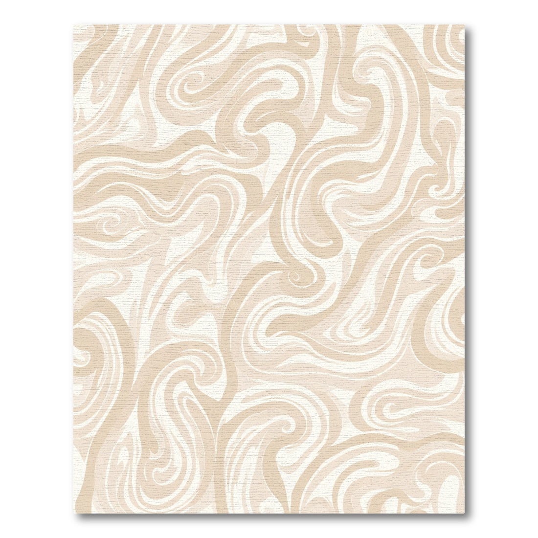 Cream Swirl Organic Fluid Movement Rug