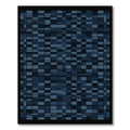 Dark Blue Rectangular Mosaic Rug