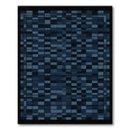 Dark Blue Rectangular Mosaic Rug