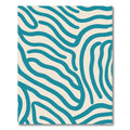 Teal Abstract Wavy Lines Rug
