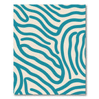 Teal Abstract Wavy Lines Rug