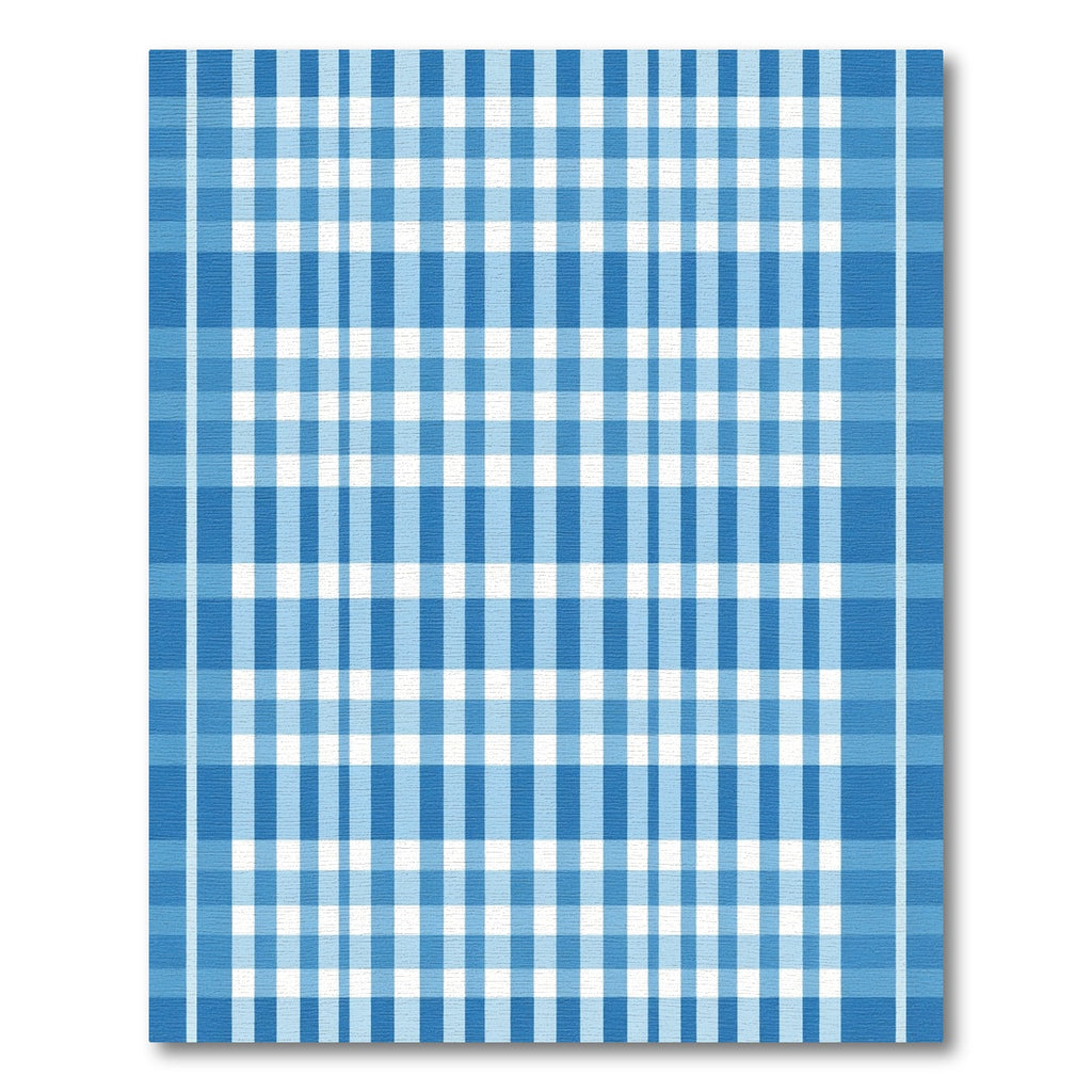 Classic Blue White Gingham Check Rug