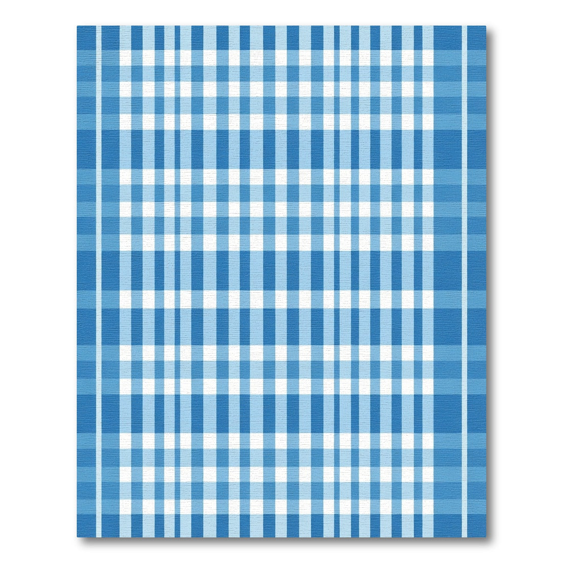 Classic Blue White Gingham Check Rug