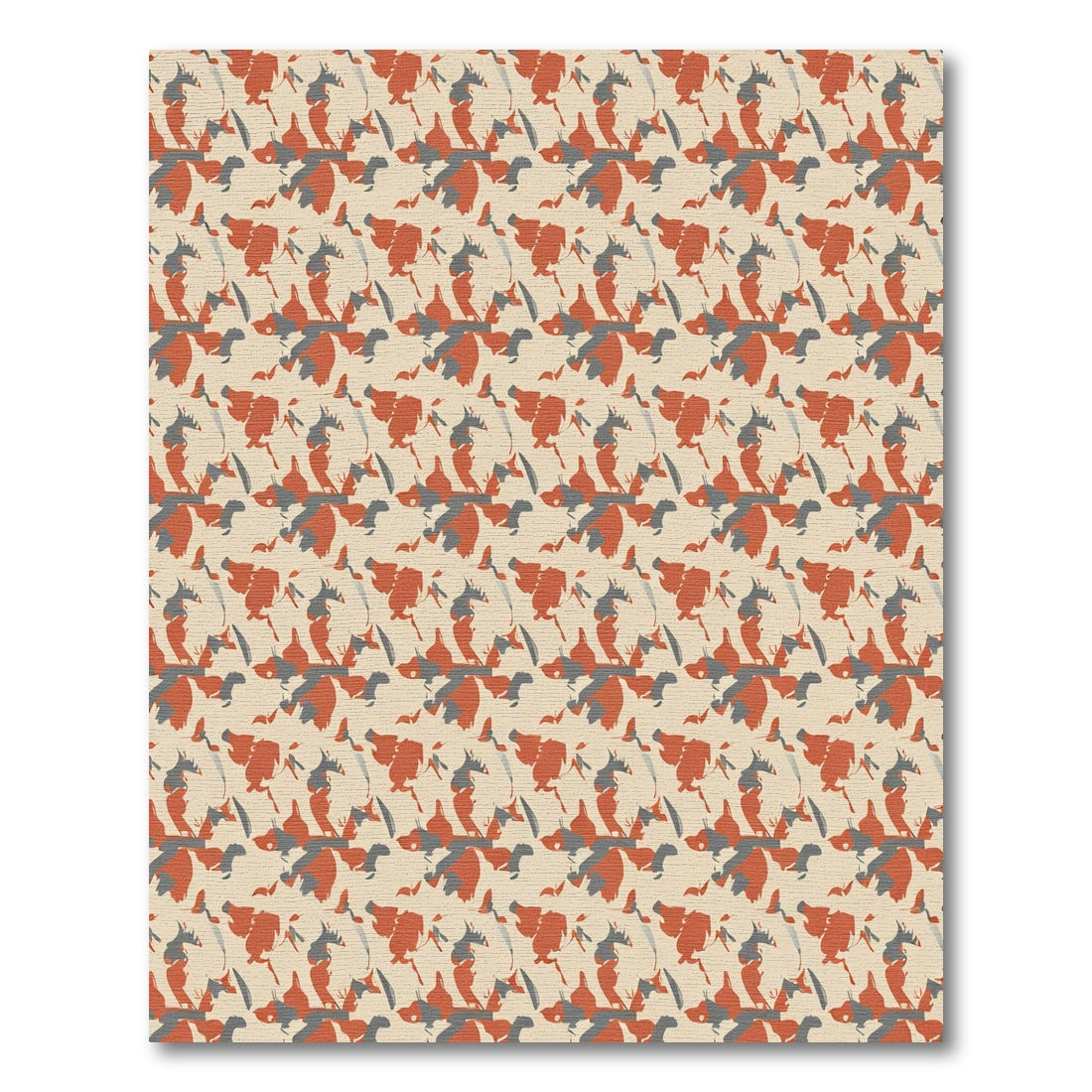 Terracotta Gray Abstract Brushstroke Rug