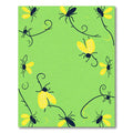 Whimsical yellow bug garden vines Rug