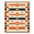 Tribal Orange Black Geometric Diamond Rug