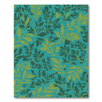 Teal Green Leafy Branch Arrangement Rug