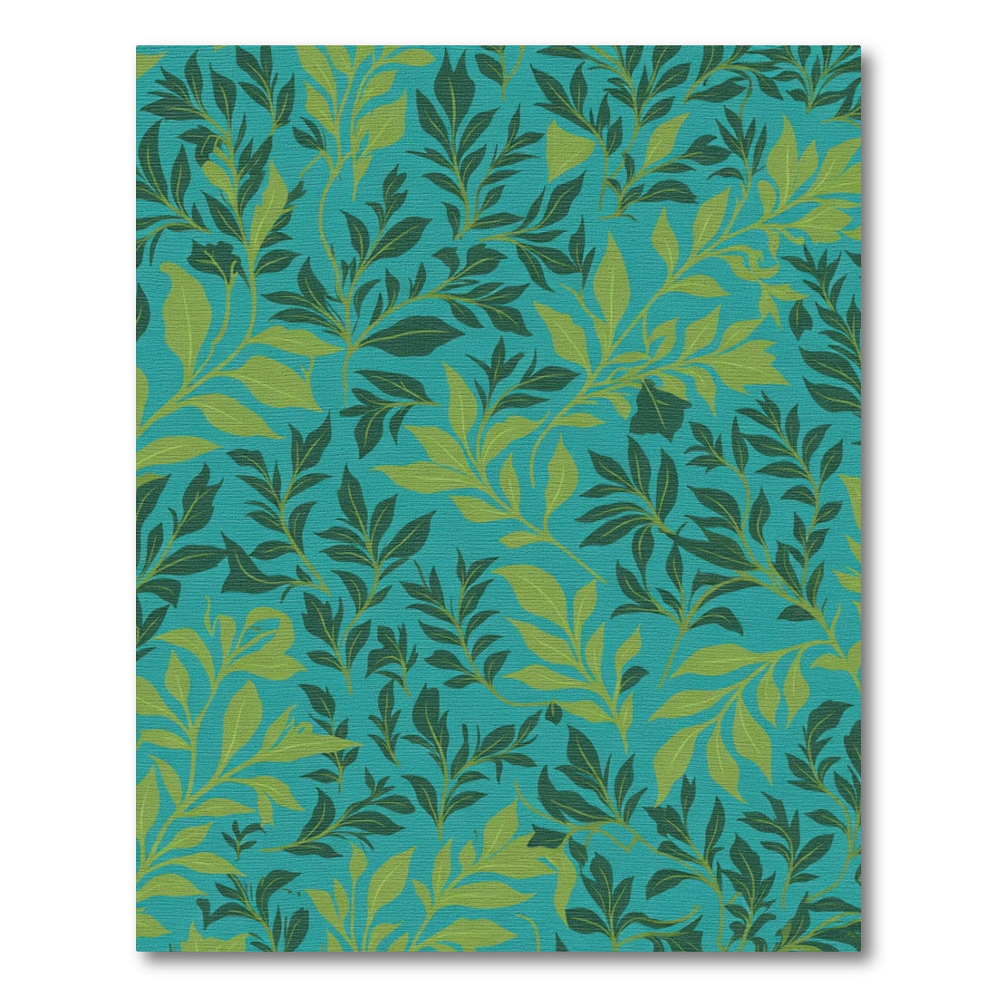 Teal Green Leafy Branch Arrangement Rug