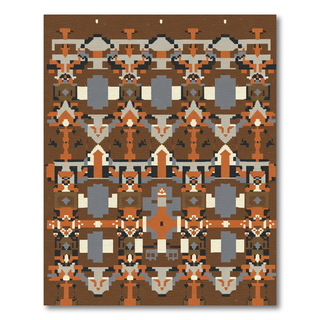 Earthy Tones Geometric Tribal Square Rug