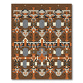 Earthy Tones Geometric Tribal Square Rug