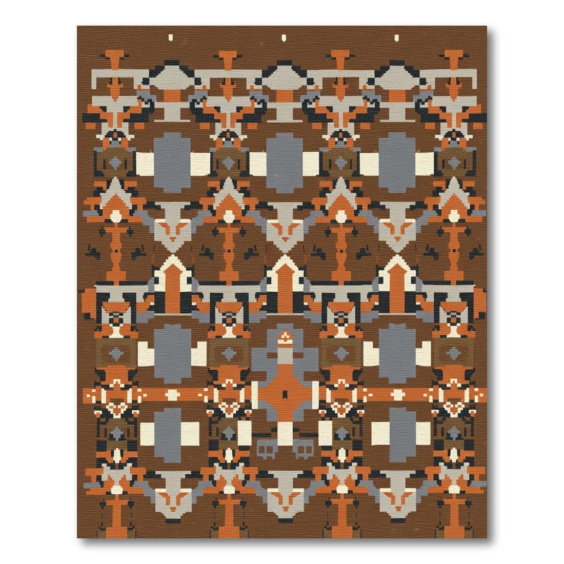Earthy Tones Geometric Tribal Square Rug