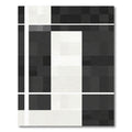 Monochrome Pixelated Geometric Blocks Rug