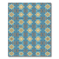 Blue Tan Diamond Geometric Vertical Stripe Rug