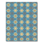 Blue Tan Diamond Geometric Vertical Stripe Rug