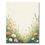 Whimsical Pink Floral Meadow Garden Rug