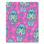 Bright Pink Teal Floral Paisley Rug