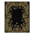 Golden Floral Butterfly Frame Rug