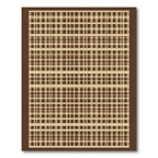 Warm Brown Plaid Grid Rug