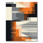 Urban Orange Gray Geometric Blocks Rug