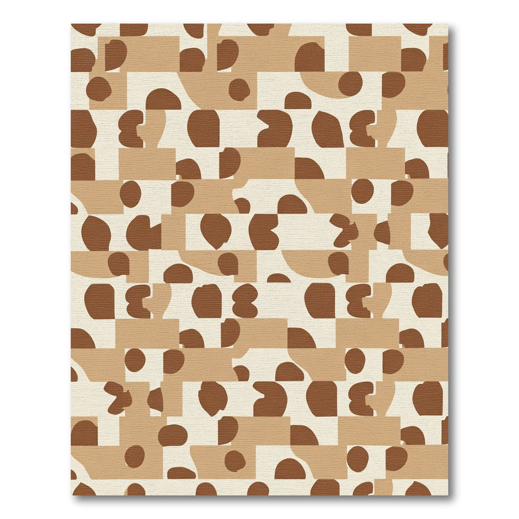 Abstract Brown Organic Collage Rug