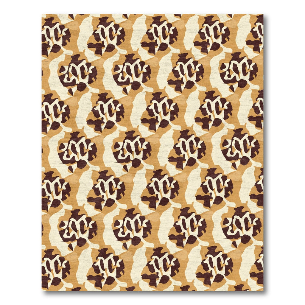 Golden Brown Camo Abstract Repeat Rug