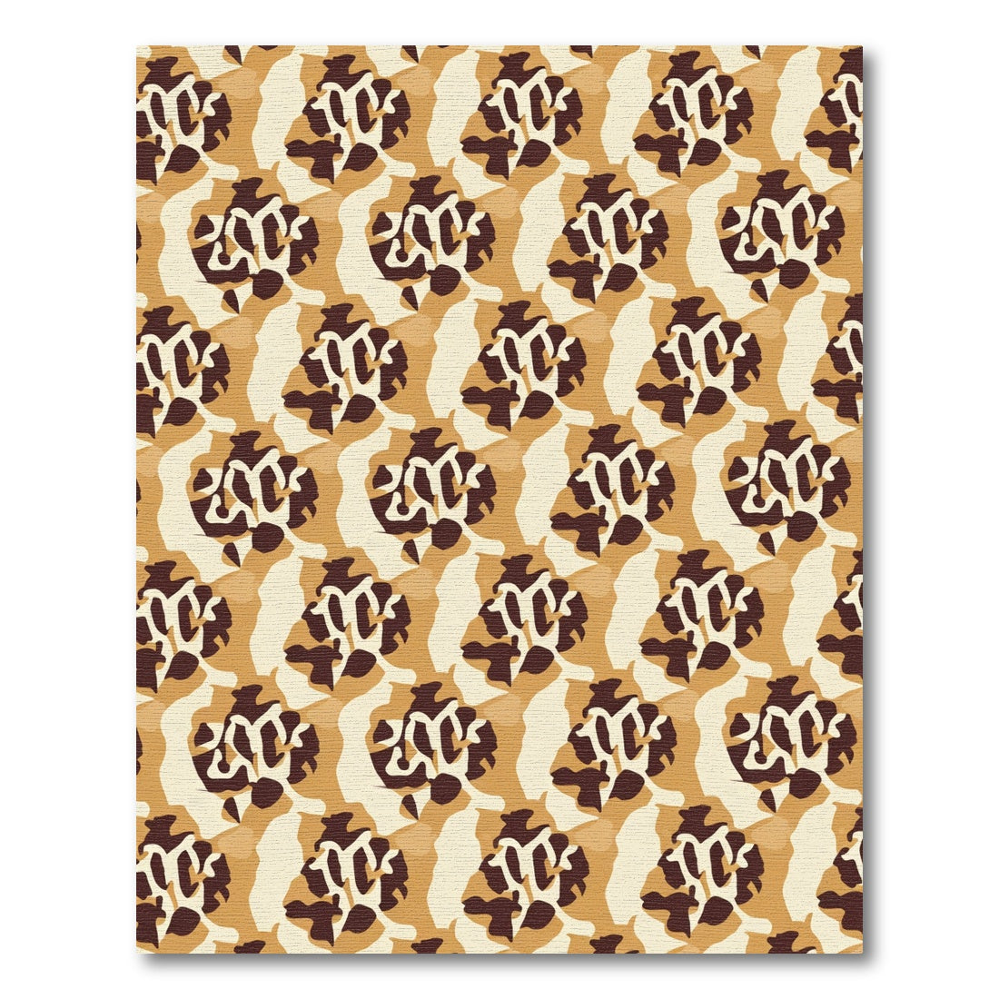 Golden Brown Camo Abstract Repeat Rug