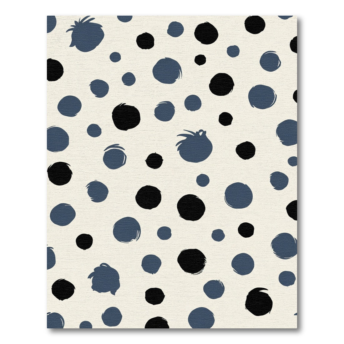 Navy Black Polka Dot Splash Rug