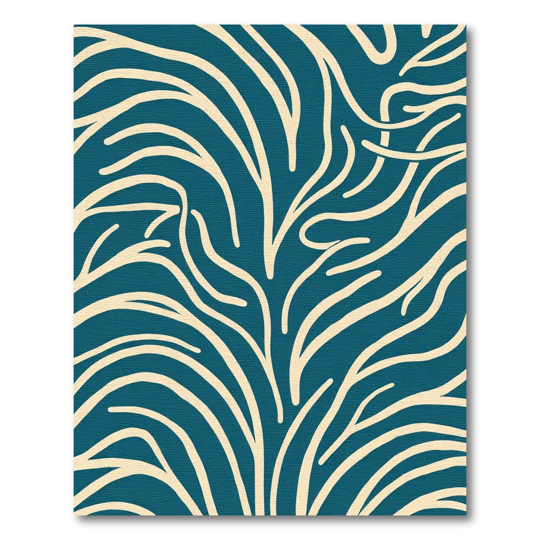 Teal cream organic wave curves Rug